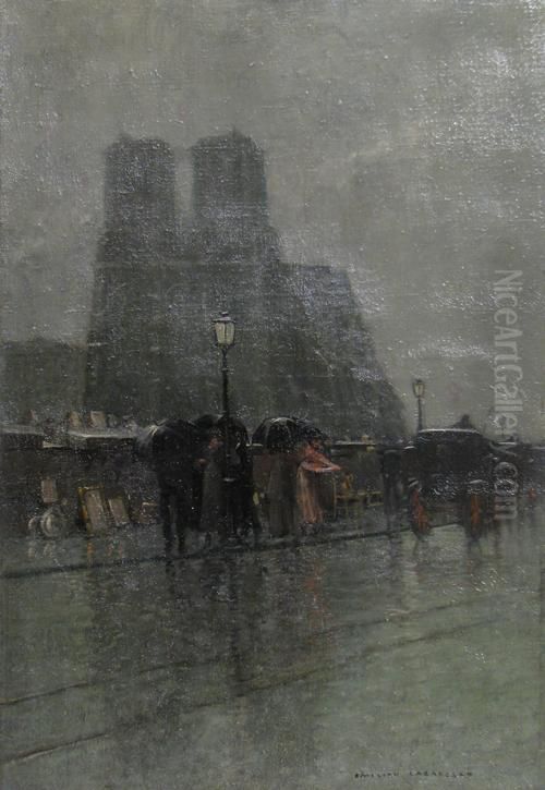 On The Border Of Seine Oil Painting by Emilian Lazarescu