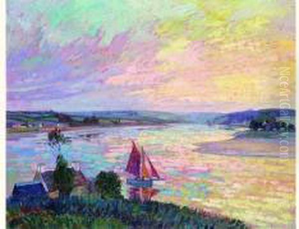 Coucher De Soleil Oil Painting by Alfred Marie Le Petit