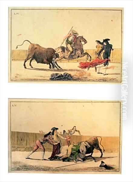 The Bullfight Oil Painting by Antonio Carnicero Y Mancio