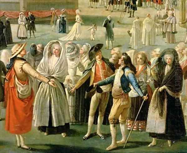 The Ascent of a Hot Air Balloon in Madrid 2 Oil Painting by Antonio Carnicero Y Mancio