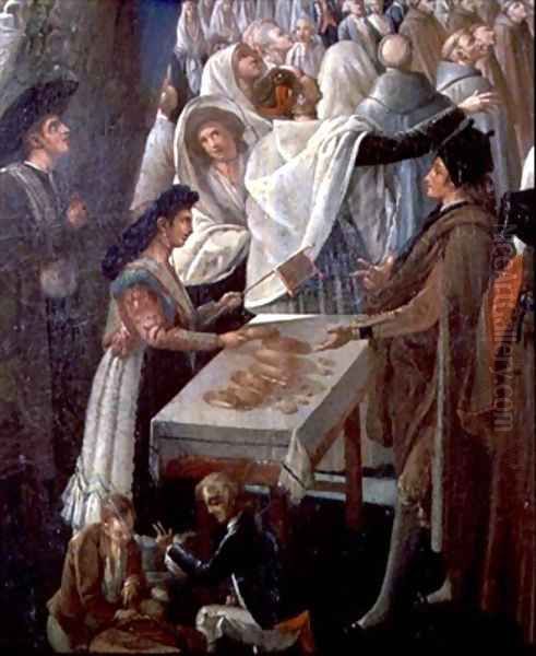 The Ascent of a Hot Air Balloon in Madrid Oil Painting by Antonio Carnicero Y Mancio