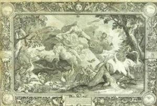 Le Clerc Ludovicus Xiiii, Terrae
 Frugum Et Opum; Ludovicus Xiiii, Hostium Suique Ipsius Victor Oil Painting by Sebastien Leclerc