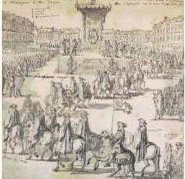 Ceremonie Faite A Madrid A 
L'occasion De La Proclamation Du Duc D'anjou Roi D'espagne, Sous Le Nom 
De Philippe V Oil Painting by Sebastien Leclerc