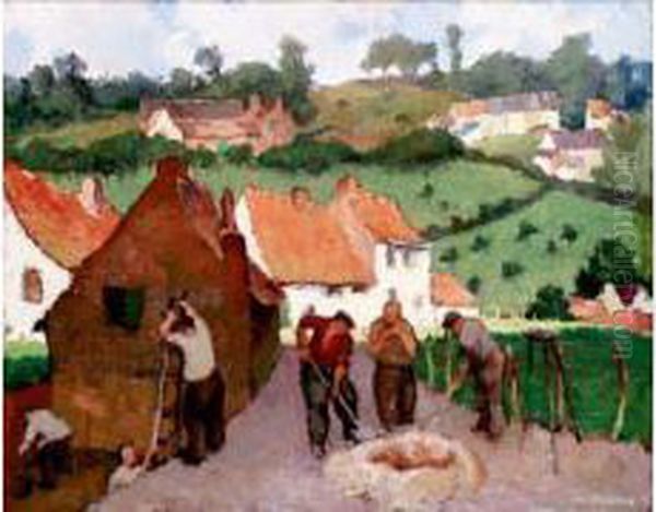 L'entree Du Village Oil Painting by Jean-Baptiste Lucien