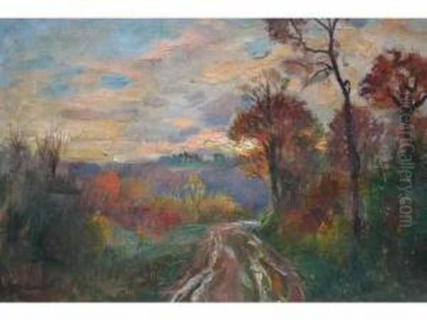 Paysage D'automne Oil Painting by Raymond Louis Lecourt