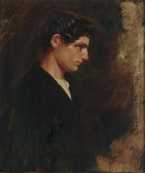 The Young Roscius (master 
Betty), Sold Together With A Pencil Sketch Of Master Betty As Macbeth By
 E.f. Burnley Oil Painting by Charles Lees