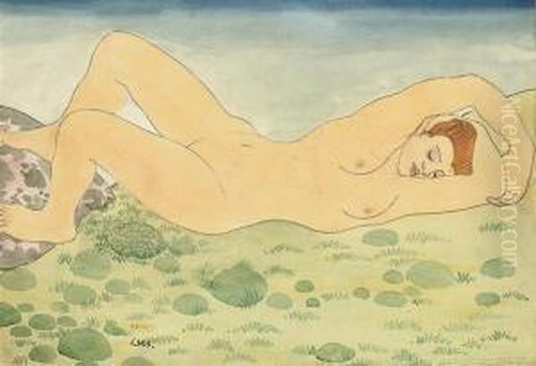 Reclining Nude Oil Painting by Derwent Lees