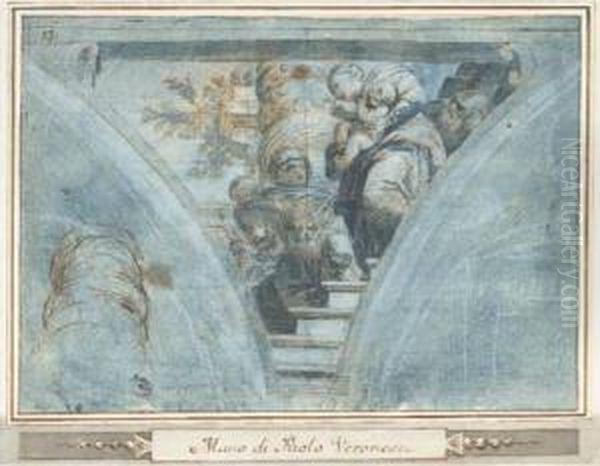 L'adoration Des Mages: Projet Pour Un Pendentif Oil Painting by Valentin Lefebvre