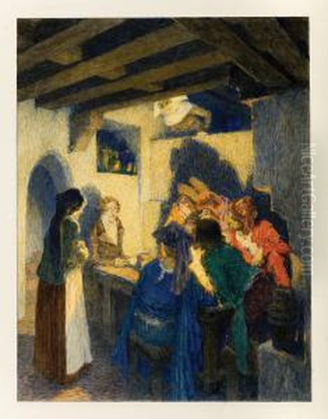 A Complete Set Of Twelve 
Original Watercolors Illustrating Hans Christian Andersen's Fairytales, 
Being The Artwork For The Plates In The 