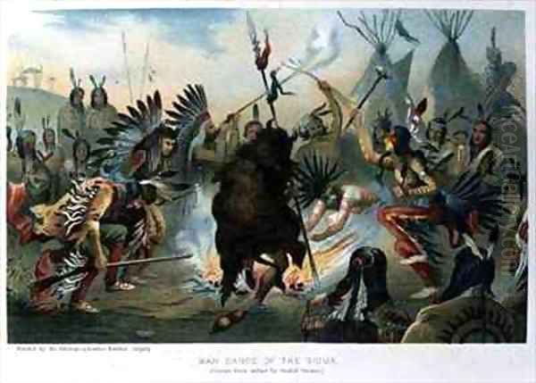 War Dance of the Sioux Oil Painting by Rudolf (Daniel Ludwig) Cronau