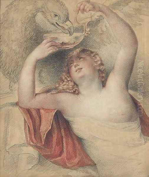 Jupiter and Hebe Oil Painting by Giovanni Batista Cipriani