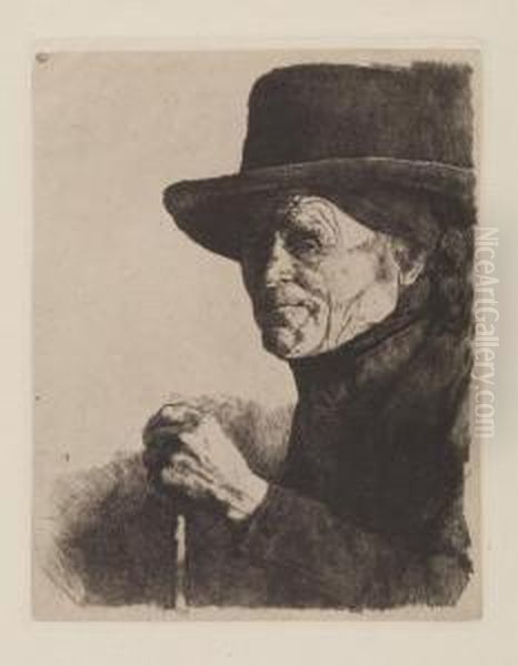 Original-radierungen Oil Painting by Wilhelm Leibl