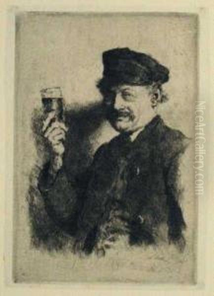 Der Trinker (bildnis Des
Wirts Rauecker) Oil Painting by Wilhelm Leibl