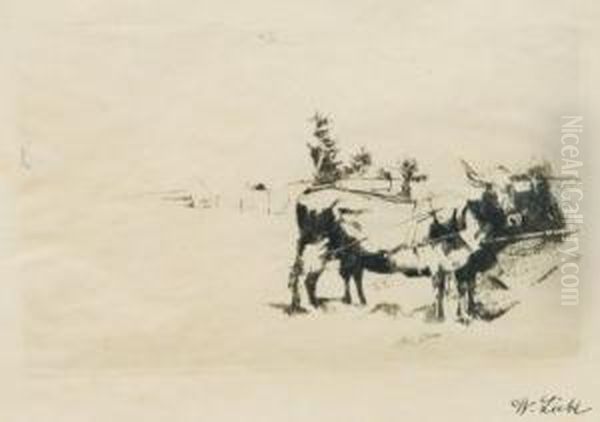 Ochsengespann Oil Painting by Wilhelm Leibl