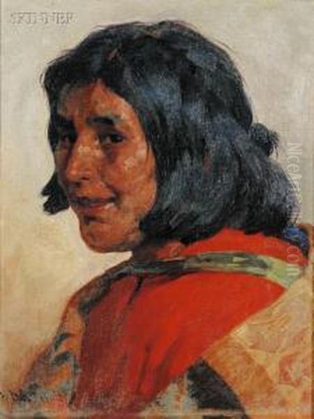 Zuni Girl Oil Painting by William Robinson Leigh