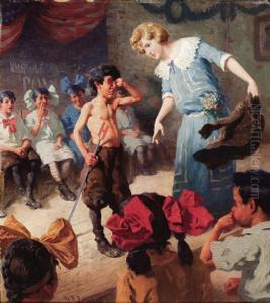 The Chastised Pupil Oil Painting by William Robinson Leigh