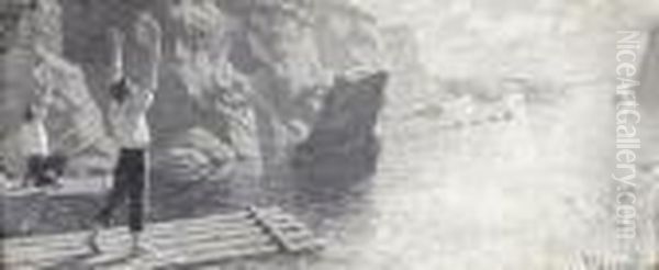 Rafting Oil Painting by William Robinson Leigh