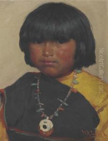 Zuni Girl Oil Painting by William Robinson Leigh
