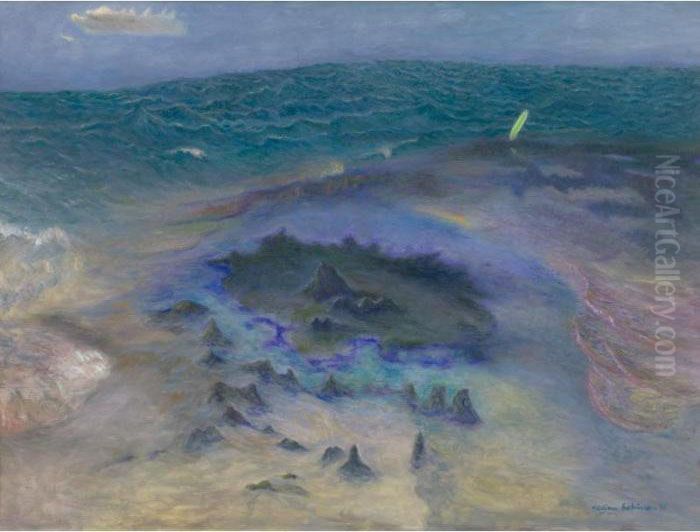 Seascape With Surfboard Oil Painting by William Robinson Leigh