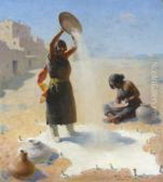 Winnowing Grain Oil Painting by William Robinson Leigh