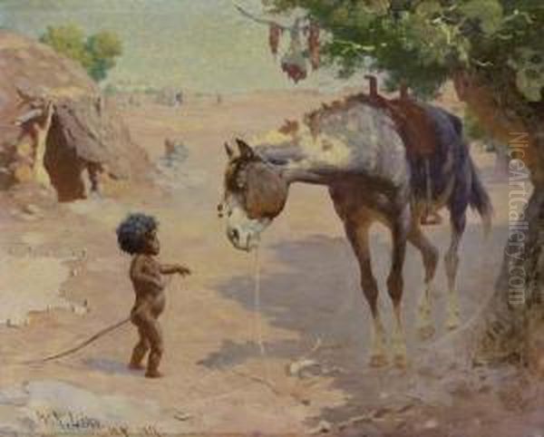 A Future Warrior Oil Painting by William Robinson Leigh