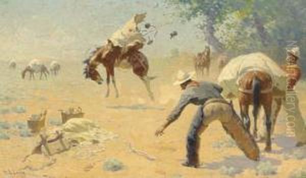 Bucking The Load Oil Painting by William Robinson Leigh