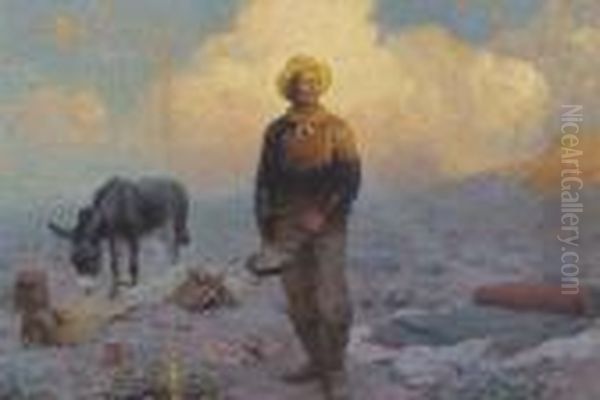 Campfire Oil Painting by William Robinson Leigh