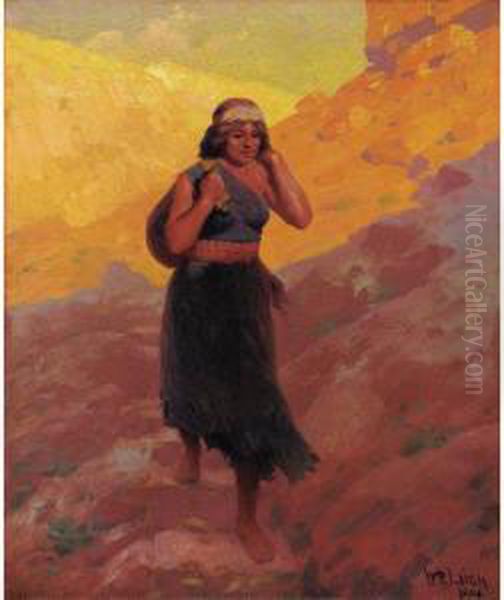 Hopi Water Carrier Oil Painting by William Robinson Leigh