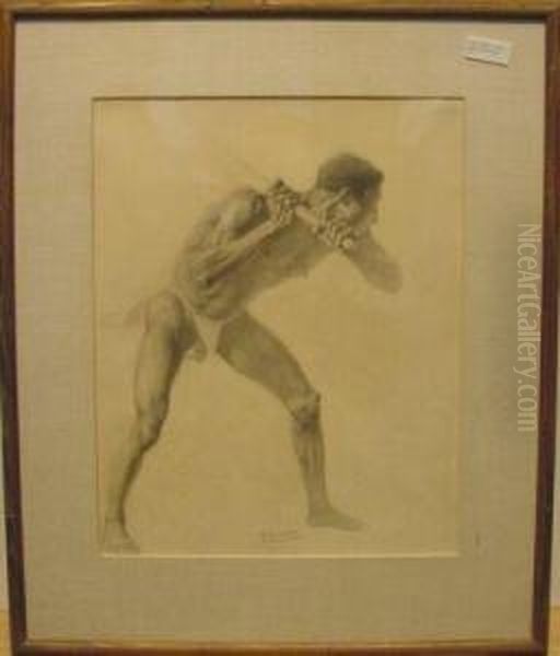 Study For 'the Buffalo Drive' Oil Painting by William Robinson Leigh