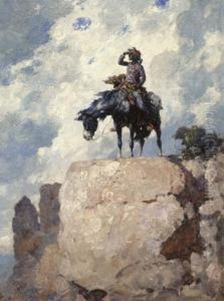 Navajo Scout Oil Painting by William Robinson Leigh