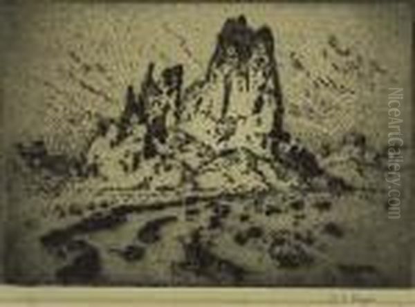 Southwestern Mountain View>. Oil Painting by William Robinson Leigh