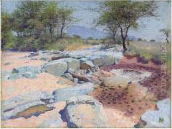 Northern Waso Nyiro Waterhole Oil Painting by William Robinson Leigh