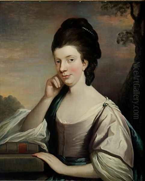 Portrait of a Lady thought to be Mrs Elizabeth Hartley Oil Painting by Mason Chamberlin