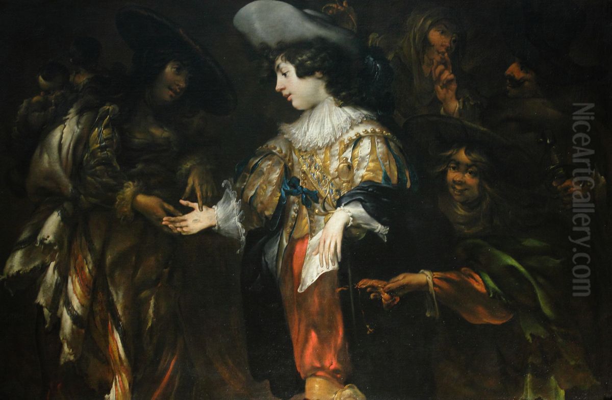 The fortune teller Oil Painting by Jan Cossiers