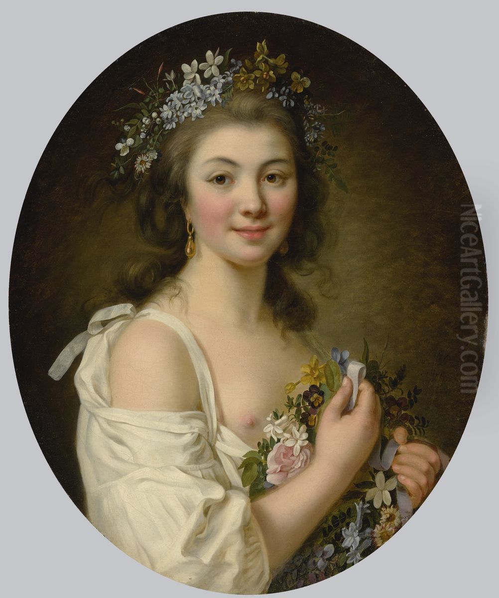 Portrait Of Madame De Genlis Oil Painting by Marie-Victoire Lemoine