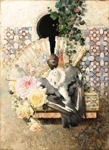 Declaration Of Love Oil Painting by Horacio Lengo y Martinez