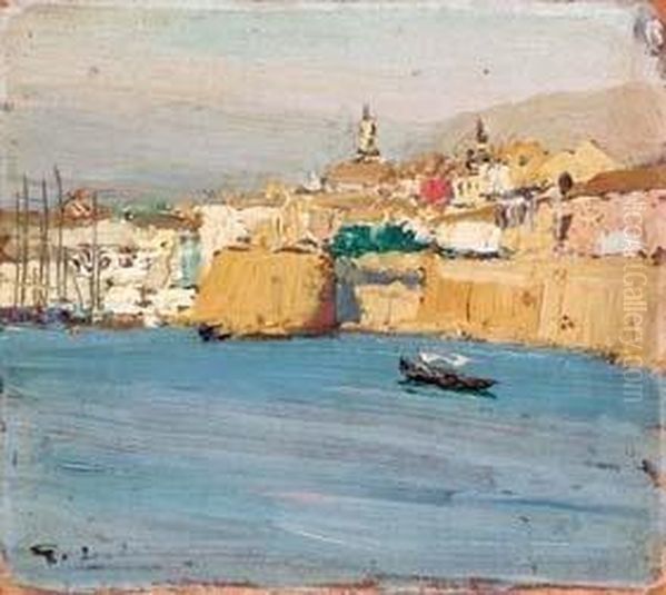 Veduta Di Porto Oil Painting by Giovanni Lentini