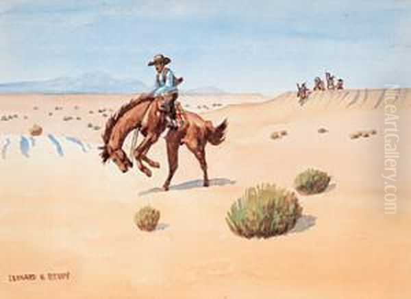 An Azad Predicament Oil Painting by H. Reedy Leonard