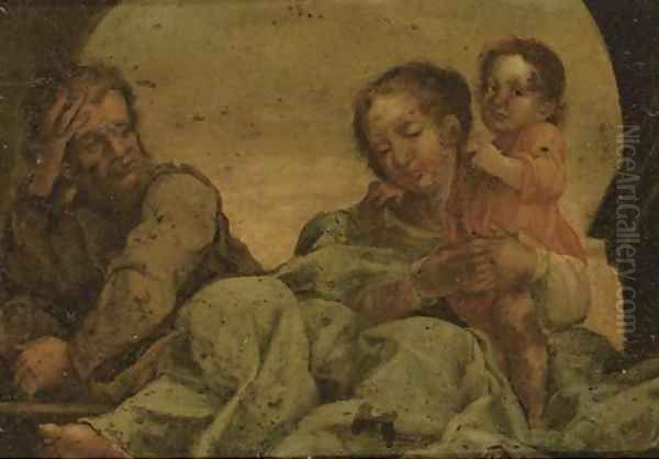 The Rest on the Flight into Egypt Oil Painting by Antonio Allegri da Correggio