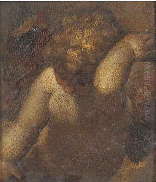 A putto a fragment Oil Painting by Antonio Allegri da Correggio