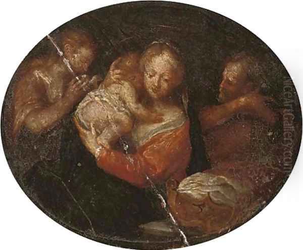 The Holy Family Oil Painting by Antonio Allegri da Correggio