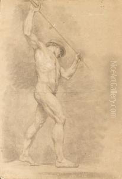 Deux Academies D'homme Nu Oil Painting by Francois-Bernard Lepicie