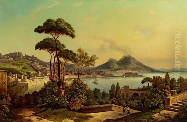 Ansicht Von Neapel Oil Painting by Ferdinand Lepie