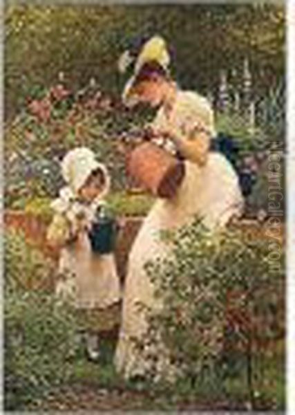 The Young Gardener Oil Painting by George Dunlop, R.A., Leslie
