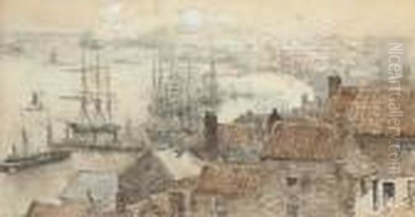 The Crowded Clyde Oil Painting by Jules Lessore