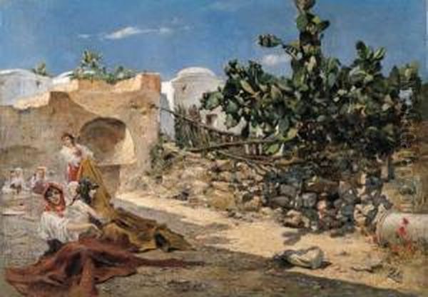 Paesaggio Assolato A Capri Oil Painting by Antonino Leto