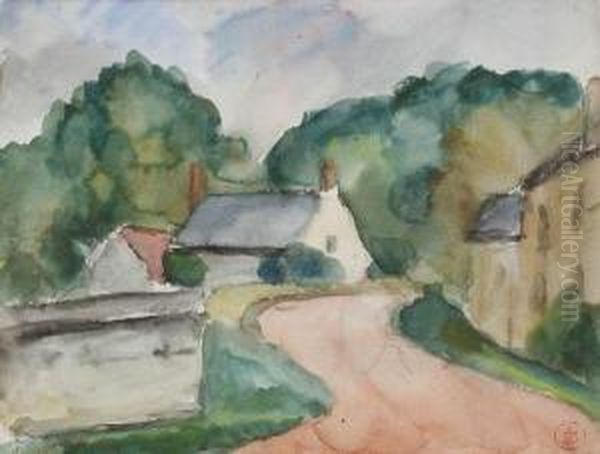 La Route Du Village Oil Painting by Sonia Lewitska