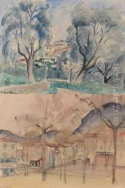 Vues De Village Oil Painting by Sonia Lewitska