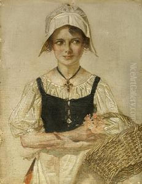 Young Girl Oil Painting by Joseph Christian Leyendecker