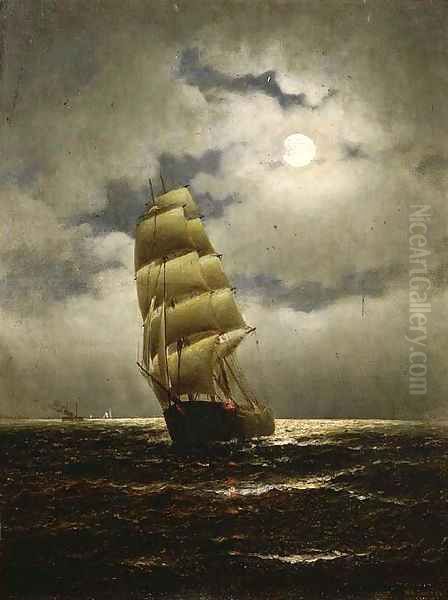 Moonlight at Sea Oil Painting by William Coulter
